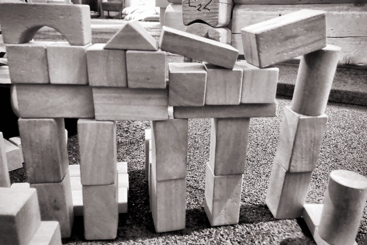 Building a wooden toy castle